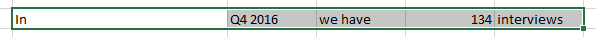 Row Range of cells with text